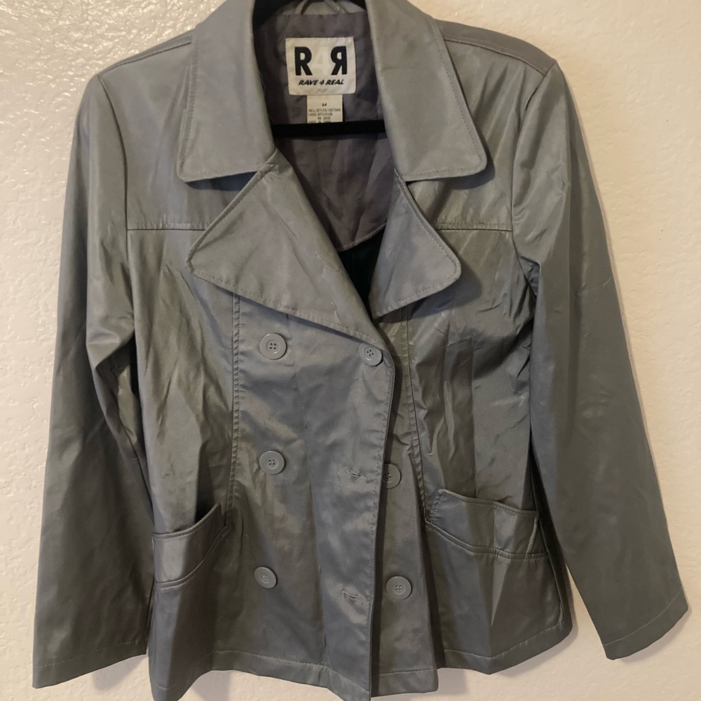 Rave 4 Real Women's Metallic Gray Pea Coat